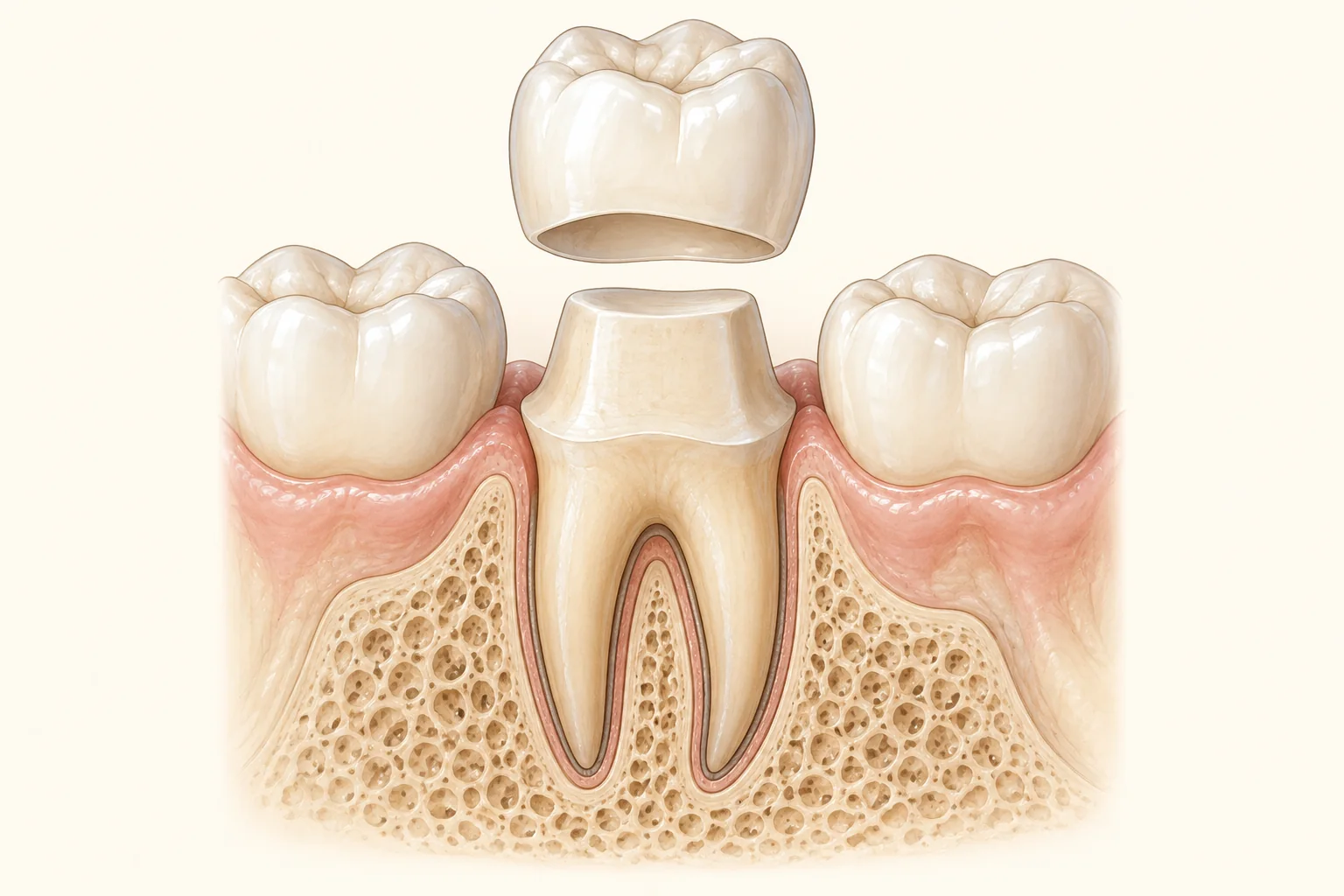 Dental Crowns — educational medical illustration