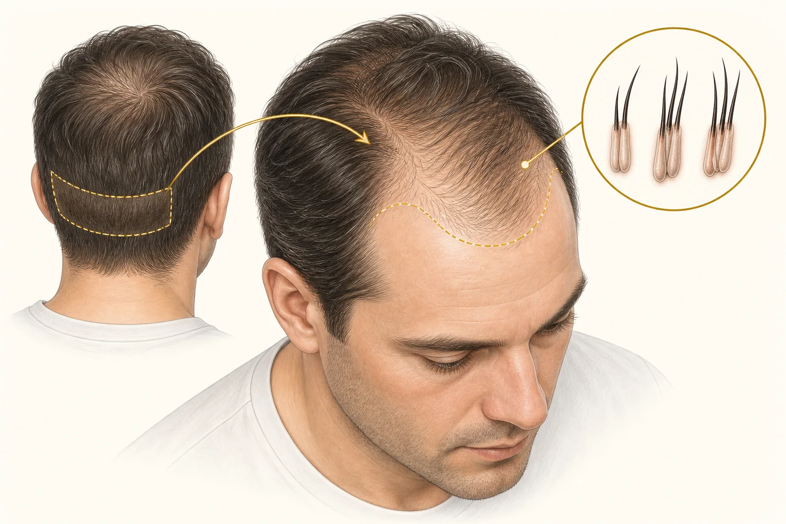 Hair Transplantation — educational medical illustration
