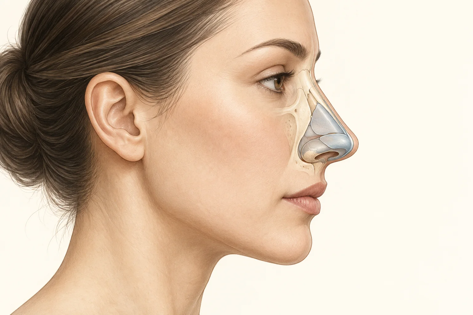Rhinoplasty — educational medical illustration