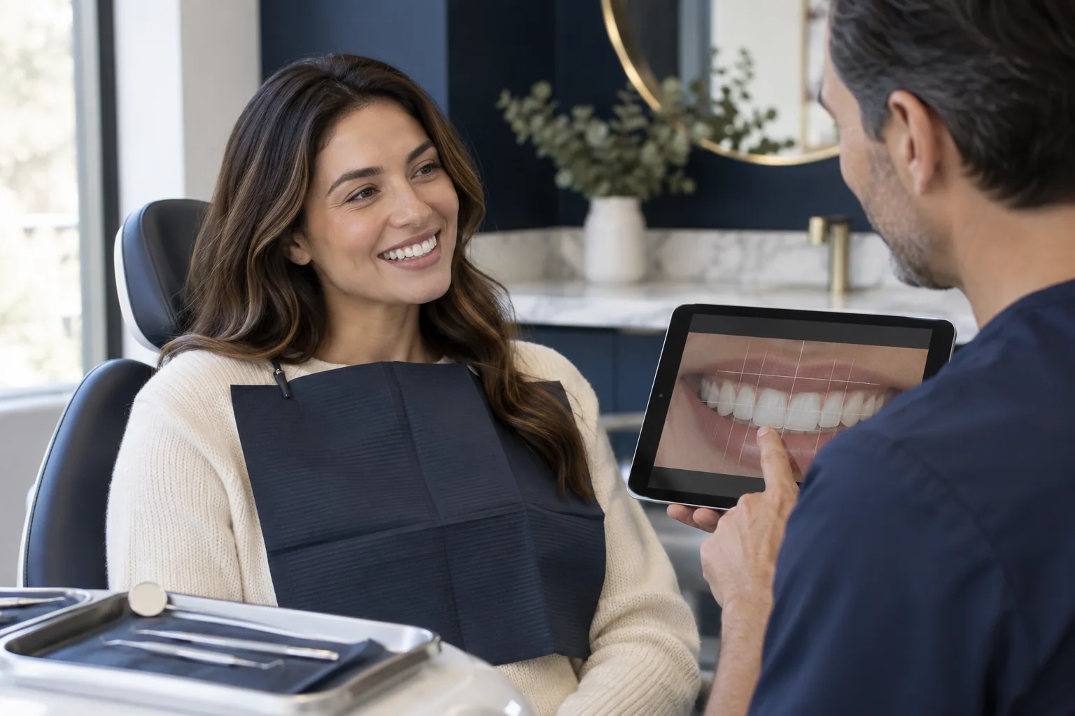 Smile Design (Hollywood Smile) — AI-generated representative visual