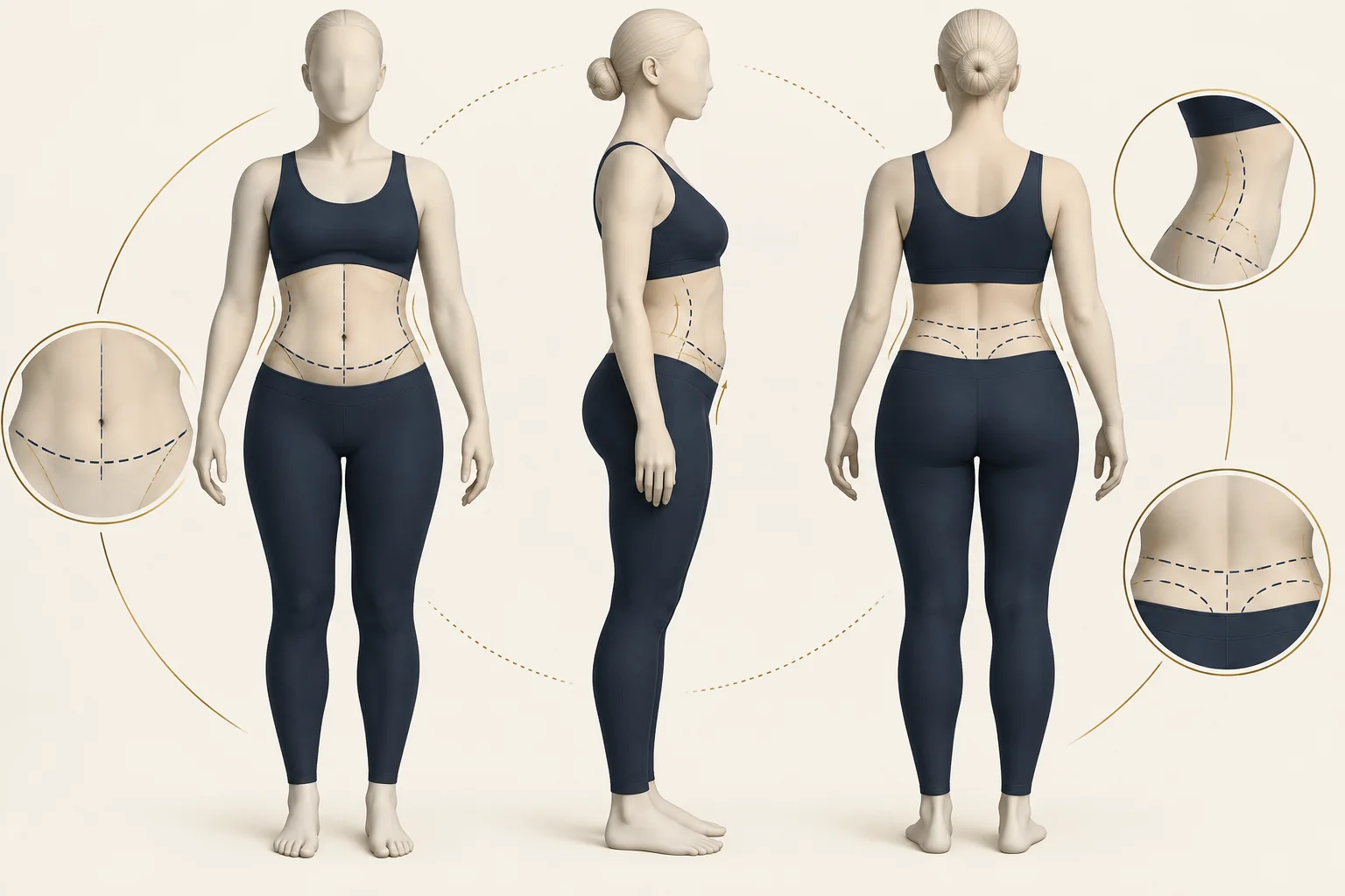 Tummy Tuck (Abdominoplasty) — conceptual assessment diagram